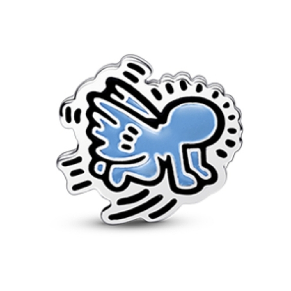 Authentic NEW Pandora Keith Haring Radiant Angel Charm Blue Enamel S925ALE